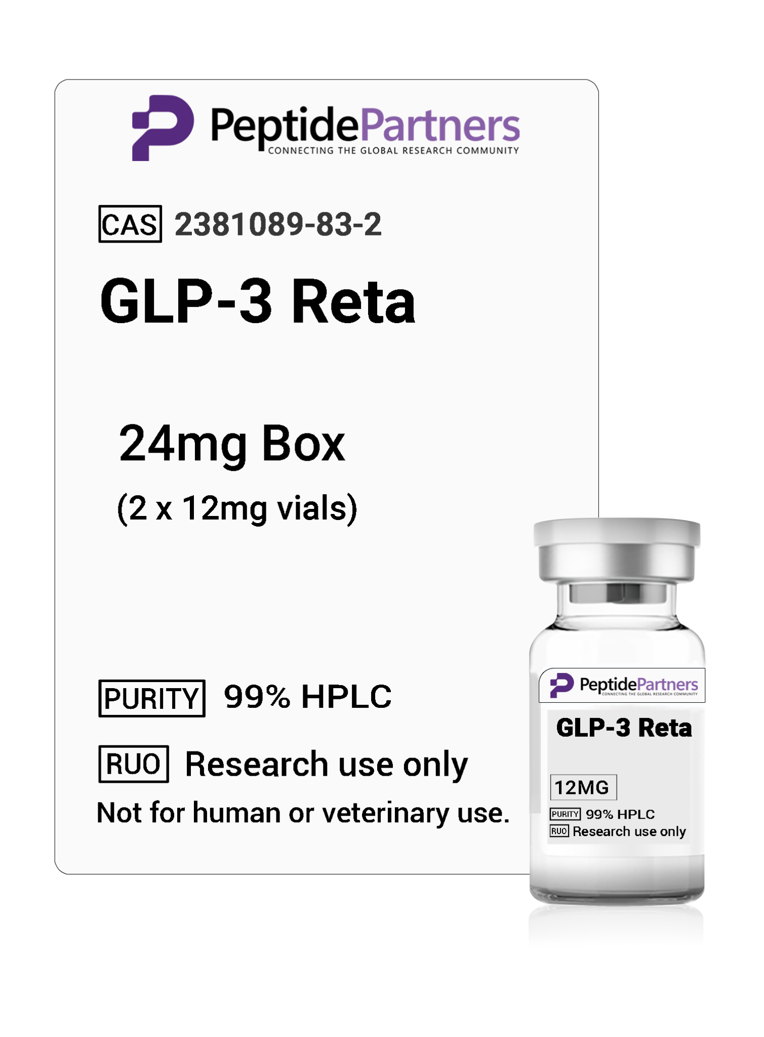 Peptide Partners GLP - 3 Retatrutide (2 x 12mg vials)
