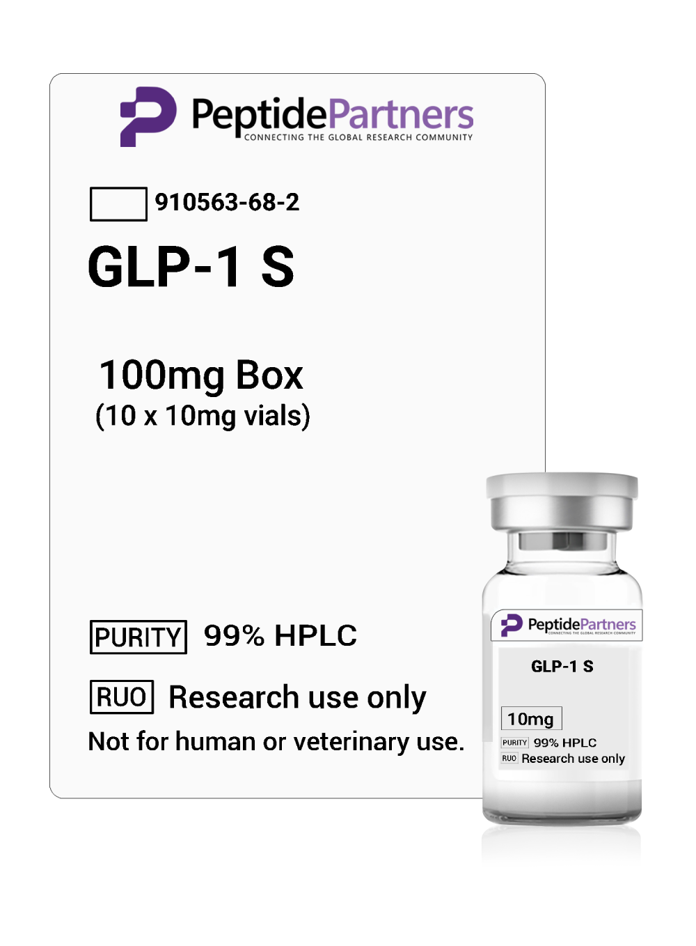 Peptide Partners GLP - 1 Semaglutide (10 x 10mg vials)